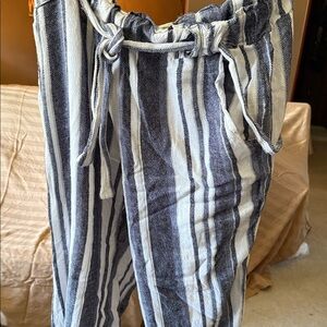 Indigo Rein Navy and Cream Striped Pants
